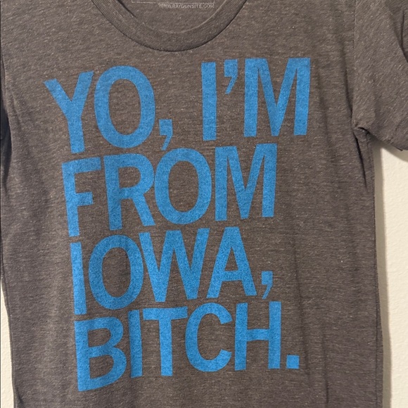 Raygun Gray T-Shirt with Blue Text - Picture 3 of 4